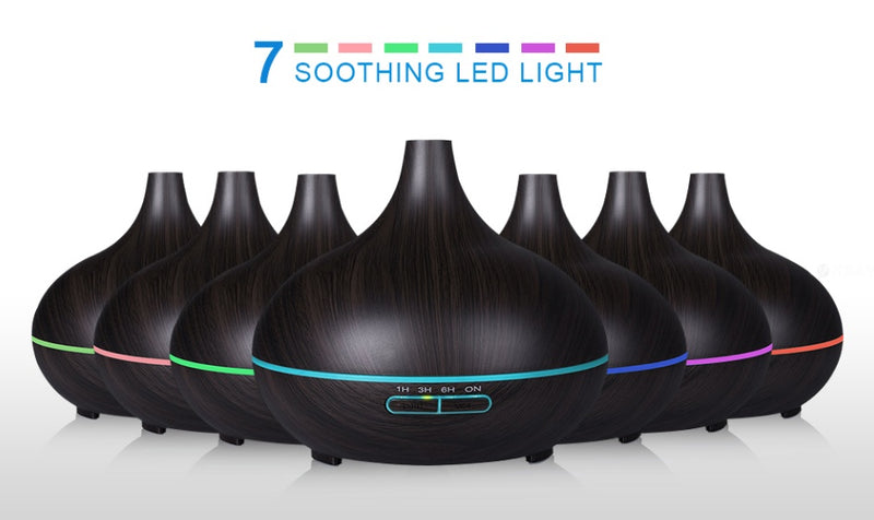 Ultrasonic Aroma Diffuser Humidifier Wood Grain