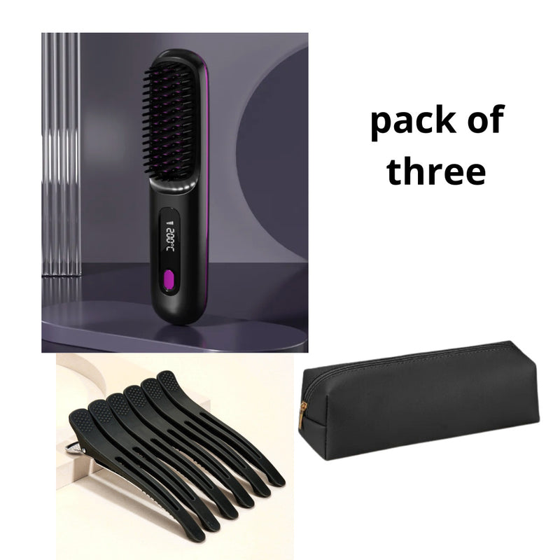 2 In 1 Straight Hair Comb Wireless Hair Straightener